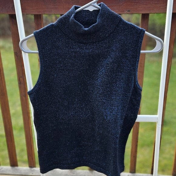 Vintage Sleeveless Sparkly Party Top - Picture 1 of 6